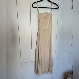 Lulus champagne colored satin like dress